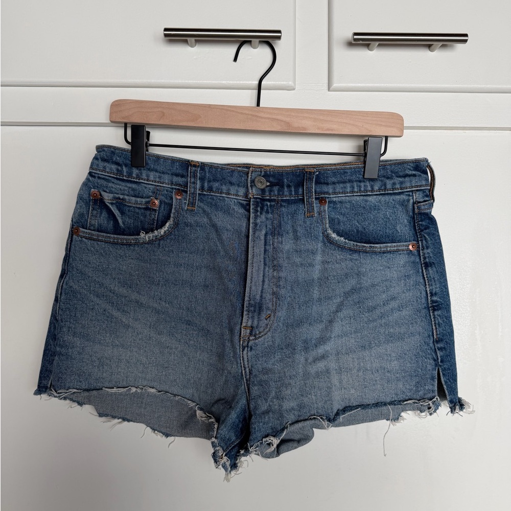 Abercrombie & Fitch High-Rise Blue Denim Cutoff Shorts